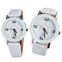 Fashion Round Big Steel Case Men Women Couple Leather Quartz analog wrist Watch Relogio Masculino Hombre EF8