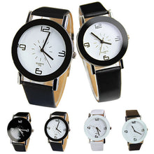 Fashion Round Big Steel Case Men Women Couple Leather Quartz analog wrist Watch Relogio Masculino Hombre EF8
