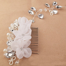 Fashion White Pearl Crystal Bride Headdress By Hand Bridal Tiaras Hairwear Wedding Dress Accessories EF8