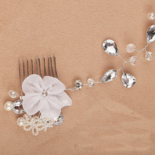 Fashion White Pearl Crystal Bride Headdress By Hand Bridal Tiaras Hairwear Wedding Dress Accessories EF8