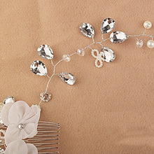 Fashion White Pearl Crystal Bride Headdress By Hand Bridal Tiaras Hairwear Wedding Dress Accessories EF8