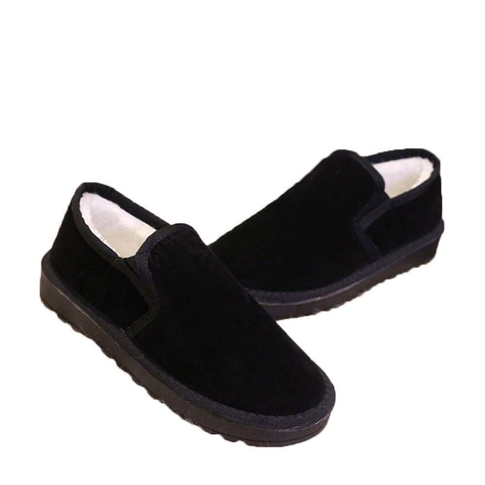 Fashion Women Boots Flat Ankle Fur Lined Warm Snow Breathable Shoes Lazy shoes Big Size 35-43 Drop Shipping EF8