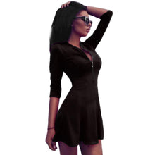 Fashion Women Dress Solid Pleated V-neck Sexy Ladies Dresses Evening Party Bodycon Mini Dress vestidos EF8