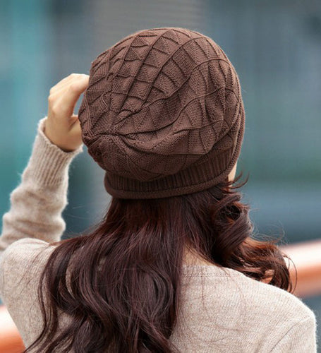 4 Colors Fashion Women Girls Hats In Triangle Diamond Warm Wool Cap Tops Hats ing EF8