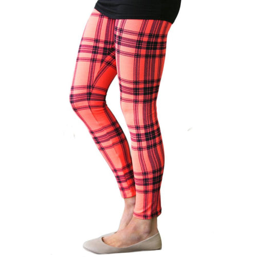 Fashion Comfortable Women Skinny Stretchy Casual Plaid Printed Leggings EF8