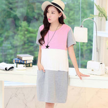 Nursing Clothes Pregnant for Women Maternity Patchwork Breastfeeding lactating Cotton Dress EF8