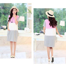 Nursing Clothes Pregnant for Women Maternity Patchwork Breastfeeding lactating Cotton Dress EF8