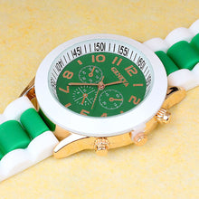 Fashion LuxuryDouble Color Ssilicone Rubber Quartz Analog Sports Wrist Watch Gift EF8