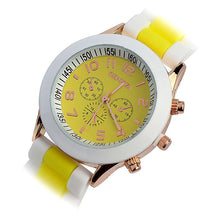 Fashion LuxuryDouble Color Ssilicone Rubber Quartz Analog Sports Wrist Watch Gift EF8