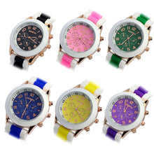 Fashion LuxuryDouble Color Ssilicone Rubber Quartz Analog Sports Wrist Watch Gift EF8