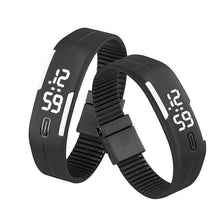 Women men Korean Popular Students Watch Mens Womens Rubber LED Date Sports Digital Bracelet Wrist Watch Gifts EF8