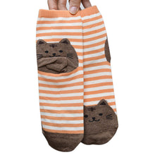 3D Animals Striped Cartoon Women Cat Footprints Cotton Floor Stockings er EF8