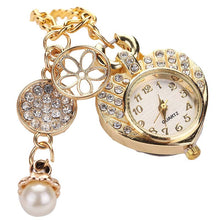 Jewelry Men Women's Fashion HRhinestone Heart Bracelet Watch Wristwatch EF8