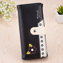 Korea Style Money Clip PU Leather Purse Flower Print Clutch Button Wallet Bag EF8