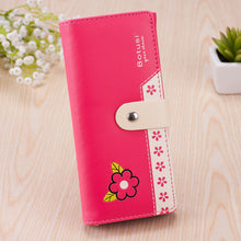 Korea Style Money Clip PU Leather Purse Flower Print Clutch Button Wallet Bag EF8