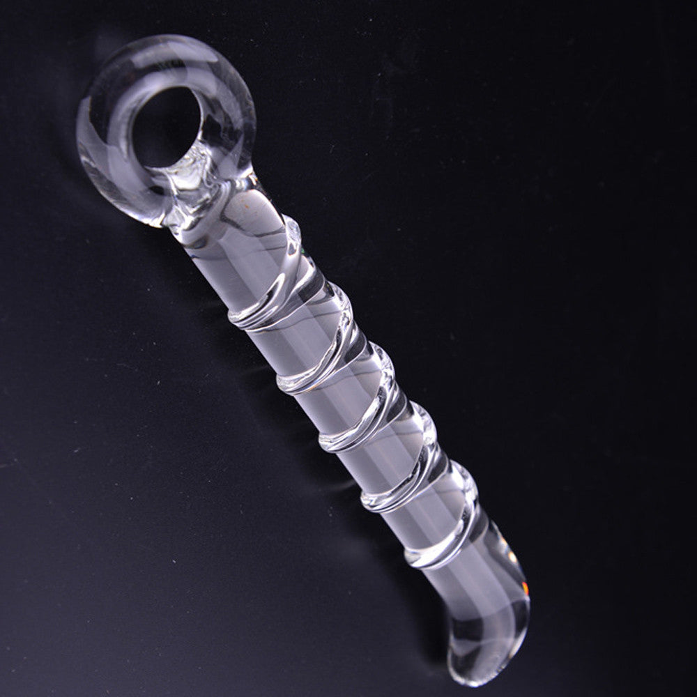 Masturbation anal beads Massage Stick SuppliesG-spot White GlassWomen Adult Sex Toy Products EF8