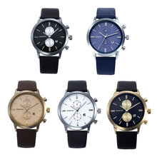 FashionFashion Men Casual Waterproof Date Leather Military Japan Watch Gift EF8