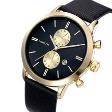 FashionFashion Men Casual Waterproof Date Leather Military Japan Watch Gift EF8