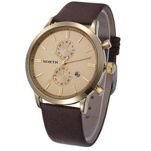 FashionFashion Men Casual Waterproof Date Leather Military Japan Watch Gift EF8