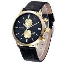 FashionFashion Men Casual Waterproof Date Leather Military Japan Watch Gift EF8