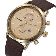 FashionFashion Men Casual Waterproof Date Leather Military Japan Watch Gift EF8