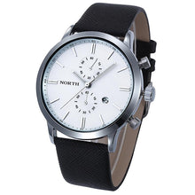 FashionFashion Men Casual Waterproof Date Leather Military Japan Watch Gift EF8
