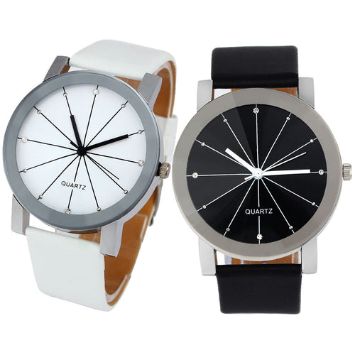 Fashion Luxury Men Quartz Dial Clock PU Leather Wrist Watch EF8