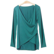 Coming Women Sexy V Neck Shirt Punk Long Sleeve Slim Tops Blouse Size XXL EF8