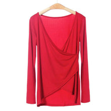 Coming Women Sexy V Neck Shirt Punk Long Sleeve Slim Tops Blouse Size XXL EF8