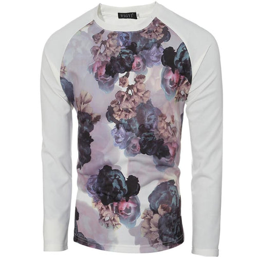 Compression Shirt Men Casual Shirts Long Sleeve Loose Printing Tops T-shirt Tees Shirts EF8