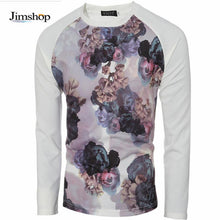 Compression Shirt Men Casual Shirts Long Sleeve Loose Printing Tops T-shirt Tees Shirts EF8
