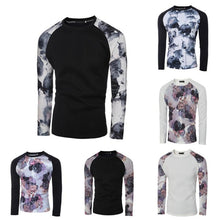 Compression Shirt Men Casual Shirts Long Sleeve Loose Printing Tops T-shirt Tees Shirts EF8