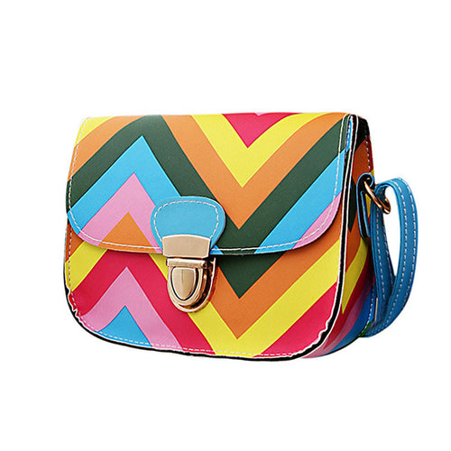Design Rainbow Chain Of Small Square Package women bag messenger bags Flap bolsos spanish Lucky 3 Colors EF8