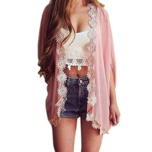 Fashion Design Women Ethnic Lace Flower Loose Kimono Cardigan Jacket Blouse Tops EF8