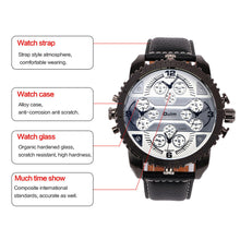 Fashion Quartz Men Wrist Watches 4 Time Zone Leather Starp Colorful Analog Watch EF8