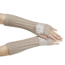 Fashion Women's Warm Snow Pattern Knitting Half Fingerless Gloves Hand Arm Gloves Women EF8