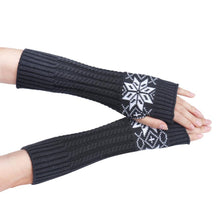 Fashion Women's Warm Snow Pattern Knitting Half Fingerless Gloves Hand Arm Gloves Women EF8