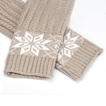 Fashion Women's Warm Snow Pattern Knitting Half Fingerless Gloves Hand Arm Gloves Women EF8
