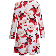 Ladies Women Long Sleeve Olaf Santa Printing Party Swing Dress Fast Shipping EF8