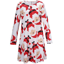 Ladies Women Long Sleeve Olaf Santa Printing Party Swing Dress Fast Shipping EF8