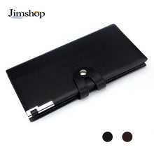 Men Long Section Button Bifold Business Leather Wallet Card Coin Wallet Purse Husband Boyfriend Gift EF8