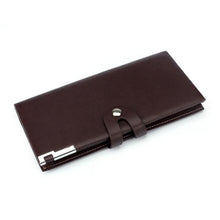 Men Long Section Button Bifold Business Leather Wallet Card Coin Wallet Purse Husband Boyfriend Gift EF8