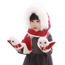 Warm And Hats Scarves Gloves Three-Piece Children's Bunny Boys And Girls Gift EF8