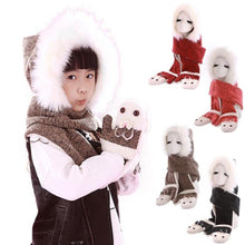Warm And Hats Scarves Gloves Three-Piece Children's Bunny Boys And Girls Gift EF8