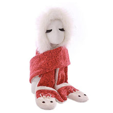 Warm And Hats Scarves Gloves Three-Piece Children's Bunny Boys And Girls Gift EF8