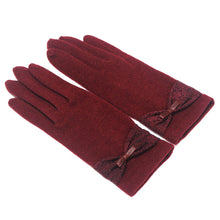 Elegant Women Fashion Lace Bowknot Cashmere Gloves Warmer Fast Shipping EF8