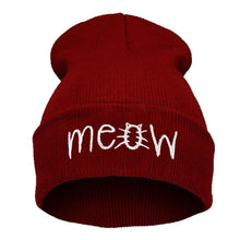 Hat Knitting MEOW Beanie Hat And Snapback Men And Women Hiphop Cap EF8