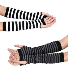 Women Warm Knitted Fingerless Long Gloves Mitten Hand Arm Wrist Warmer EF8