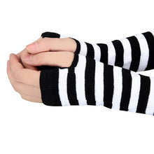 Women Warm Knitted Fingerless Long Gloves Mitten Hand Arm Wrist Warmer EF8