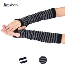 Women Warm Knitted Fingerless Long Gloves Mitten Hand Arm Wrist Warmer EF8
